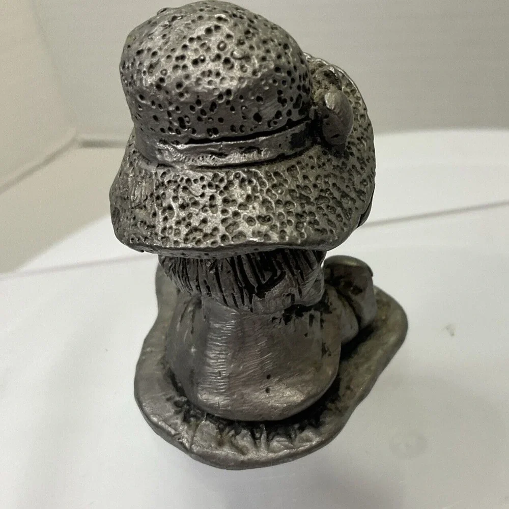 1975 Michael‎ Ricker Pewter Signed Figurine of Girl with Big Hat and Little Duck